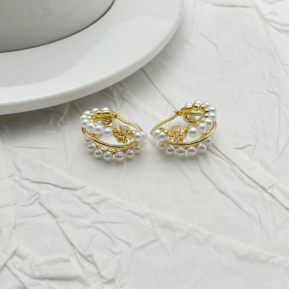 Tory Burch Vintage Faux Pearl Multi Circle Earrings